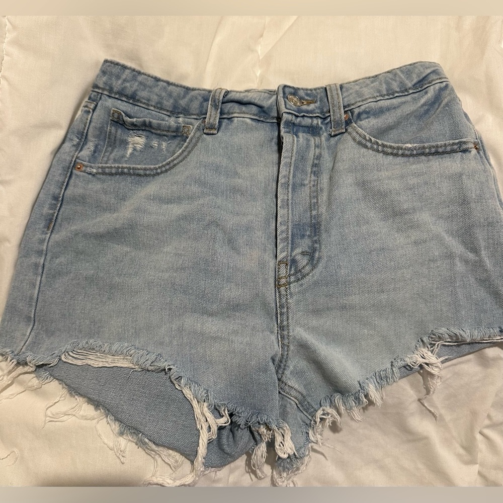 Wild Fable Light Blue Frayed Jean Shorts